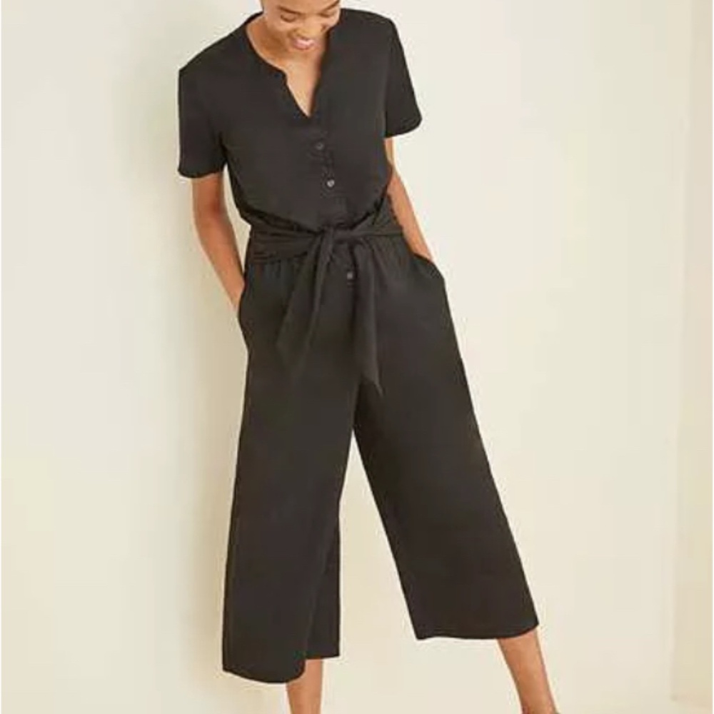 Amour Vert Bijou Jumpsuit 100% Tencel Black Women's Small, New